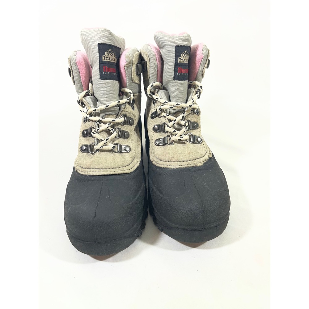 Itasca Granite Peak Insulated Snow Winter Boots Women 7 Tan/Pink Ski Gorpcore